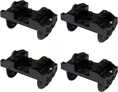 LEGO Parts And Pieces: Black Train Wheels For RC Trains Set Of 4 • $25.62