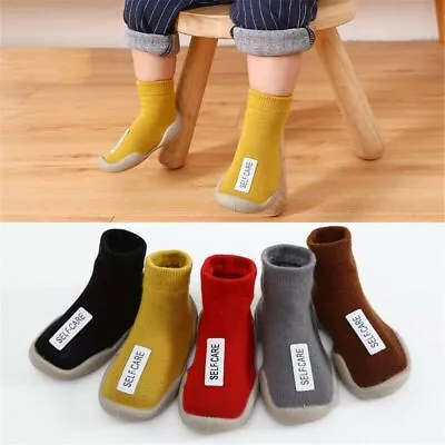 Warm Cotton Baby Toddler Shoes Kids Slippers Socks Anti-slip For 6-30 Months • £5.21