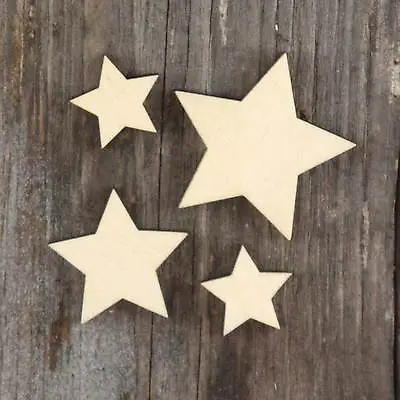 £5.99 • Buy Wooden Star Pointed Craft Shape 3mm Plywood In Sizes 3-25cm 