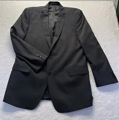 Marc Anthony 46L Black 2 Button Blazer Jacket Sport Coat Wool Silk Blend • $45.99