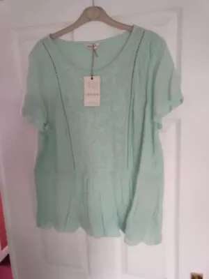 M  & S  Indigo  Range  Ladies  Top  Pale  Green  Size  16   BNWT • £6.99