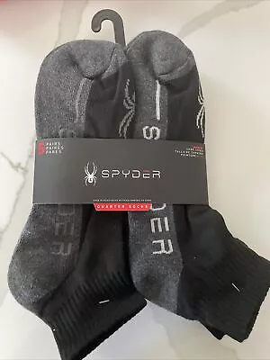 Spyder Mens' Quarter Socks 5 Pairs Black Size 6-12 - NWT  • $13.95