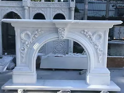 Beautiful Victorian Style Carved Marble   Fireplace Mantel - Vfp21 • $6500