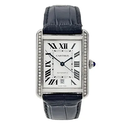 Cartier Tank Solo XL Men's Automatic Watch WSTA0029 - Aftermarket Diamonds • $3295