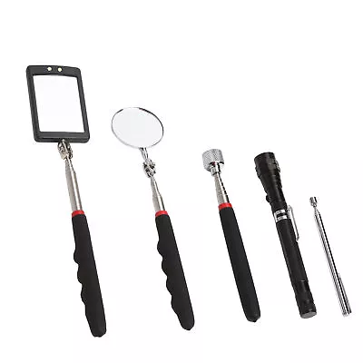 Telescopic Magnet Pickup Rod 5Pc Telescoping Extend 360 Swivel Inspection Mirror • $17.99