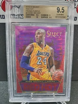 2013-14 Select RED HOT Prizms Purple KOBE BRYANT 72/99  #3 BGS 9.5 • $599