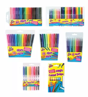 Fibre Pens For Colouring Fine Tip Assorted Colours School Kids Art Work  • £4.59