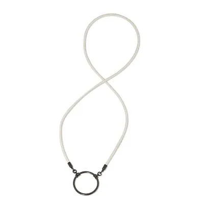 LA LOOP Beige Silk Stretch With Gunmetal Plated Loop Luxury Eyeglass Necklace • $64.95