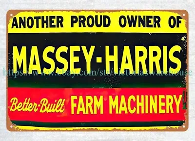 Massey Harris Better Built Farm Machinery Tractor Metal Tin Sign Office Plaque • $18.99