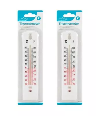 2pcs Wall Thermometer Indoor Outdoor Hanging Garden Greenhouse House Office Room • £2.79