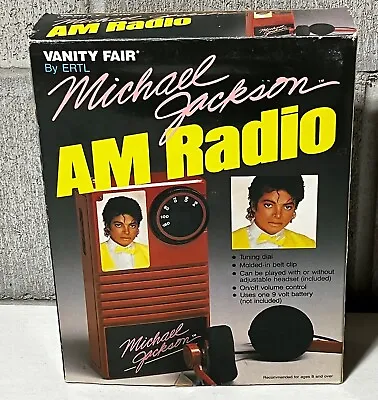 Michael Jackson Vanity Fair Ertl AM Radio Headphones 1984 MJJ Productions Sealed • $175