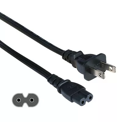 6ft Two Prong AC Power Cord Cable NEMA 1-15P C7 18 AWG For Laptop PS3 PS4 DVR PC • $5.65