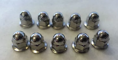 FOR Volvo License Plate Mounting Nut Chrome Acorn Metric 6MM 10 Pack  #968458 • $18.41