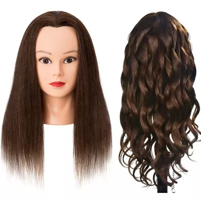 100% Real Remy Human Hair Mannequin Head Training Styling Hairdressing Practice • $45.95