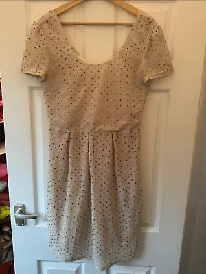 Urban Outfitters Pins And Needles Lace Polka Dot Dress Size Large   • £15