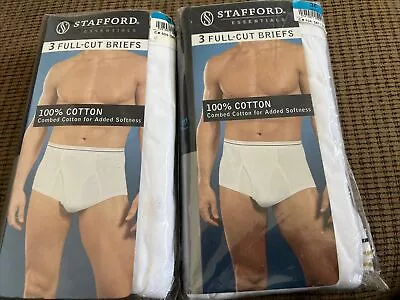 2 Packs Stafford Essentials Full-Cut Briefs Combed Cotton Lot Of 3 Size 36 New • $24.99