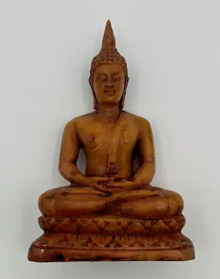 Thai Buddha Statue Seated Sitting Meditation Sculpture Resin Buddhist 4.5  Tall • $16.97