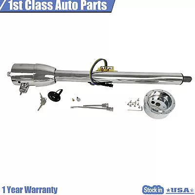 30  Steering Column Floor Shift Tilt With Ignition Keys & Steering Wheel Adapter • $189.25