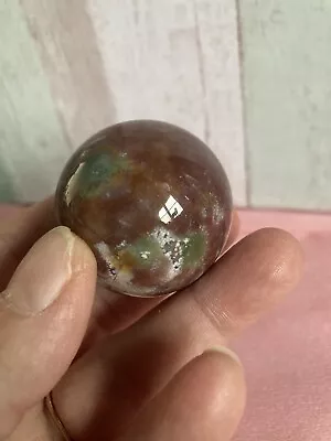 OJ Ocean Jasper Sphere With  Green Crystal Sphere 95g • £7