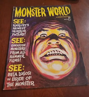 Monster World Magazine #5 October 1965 Bride Of The Monster Classic Horror VTG • $20