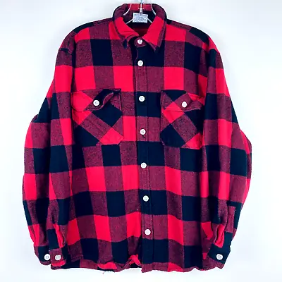 Rothco Plaid Flannel Shirt Mens M Red Buffalo Lumberjack Heavy Pocket Check EUC • $19.99