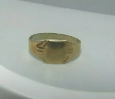 Vintage 10K Yellow Gold Signet Child Baby Ring Below Size 1 • $99.99