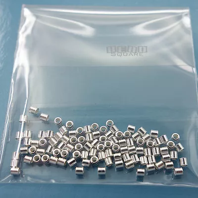 100PC Solid Sterling Silver Tube Spacers / End Crimp Beads [1.5mm - 5mm] • $5.50