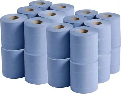 Centrefeed Blue Rolls 2ply Embossed Kitchen Hand Wipes Paper Towel Tissue Heavy • £27.99