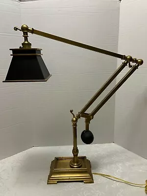 Architect Brass Desk TASK LAMP Visual Comforts Co Counter-Balance Cantilevered • $485