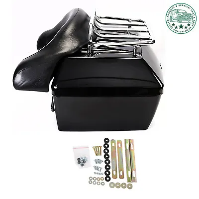 Motorcycle Trunk Tour Pack Backrest Top Luggage Rack For Harley Softail Fat Boy • $89