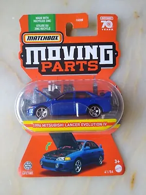 2023 Matchbox Moving Parts 1996 Mitsubishi Lancer Evolution IV Blue *Hood Open* • $7.99