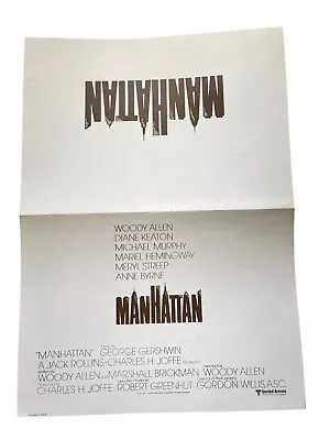 MANHATTAN  1979 Movie Poster VINTAGE Meryl Streep Woody Allen 8.5 X 12 Movie • $14.99