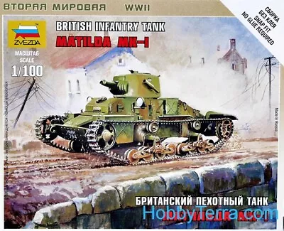 Zvezda 1/100 Brit. Light Tank Matilda Mk1 Scale Model Kit • $9