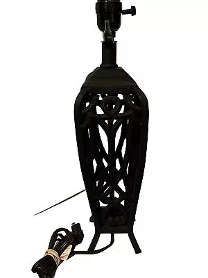 ART DECO Black Wrought Iron Vintage Lamp • $25.99