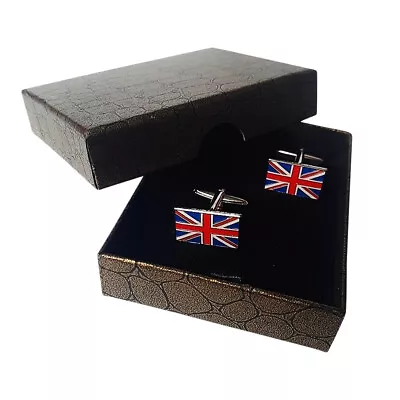 Union Jack GB Flag Cufflinks Includes Gift Cuff Link Box. Mens Christmas 260 • £7.75