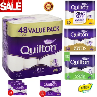 New Quilton Toilet Paper Tissue Rolls 3-Ply 180 Sheets-Best Selling Toilet Paper • $33.90