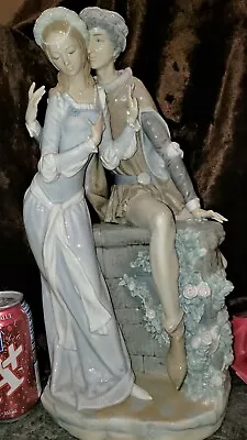 FAB HP Lladro Medieval Couple Man Woman Figurine HUGE 16” TALL GREAT DETAIL!  • $1100