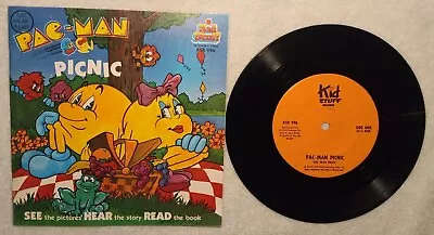 Vtg 1980 Pac Man Picnic SEE HEAR READ 7  33 1/3 RPM Vinyl Record & Book • $4.86