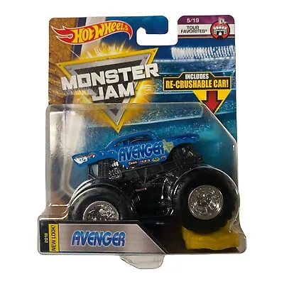 2018 MONSTER JAM Tour Favorites AVENGER #5/19☆blue Chevy☆Re-Crushable☆Hot Wheels • $14.57