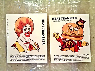 Vintage McDonald's 1977 Heat Transfers • $8.95