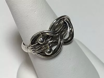 Vintage 925 Solid Sterling Silver Love KNOT Ladies Ring Size 7 - 2.88 Grams • $26.99