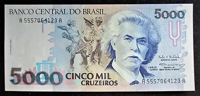 BRAZIL 5000 Cruzeiros Banknote (P232c) 1992 MINT UNC • £2.45