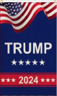 3x5 Trump 2024 Usa Patriotic Vertical Banner 5x3 Flag Grommets • $12.88