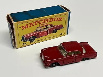 Vintage 1963 MATCHBOX 53B MERCEDES BENZ COUPE 220SE In Original Box • $35