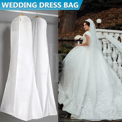 $13.69 • Buy White Extra Large Wedding Dress Bridal Gown Garment Breathable Cover Storage Bag