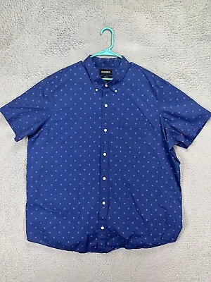 Bonobos Shirt Men 2XL Long Blue Polka Dot Prominent Fit Button Down Short Sleeve • $26.60