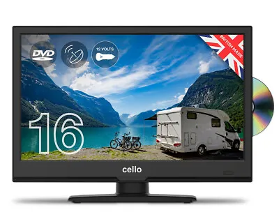 £179.99 • Buy CELLO 16  INCH TV 12v Volt FULL HD LED TV FREEVIEW HD, SAT & DVD USB CARAVAN TV
