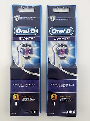 $21.99 • Buy 2 X Oral-B Toothbrush Replacement Brush Heads 3D White 2 Pack NEW