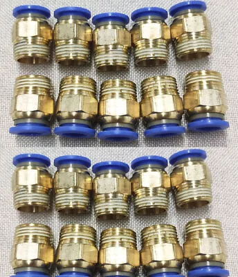 20PCS 3/8  OD Tube X 1/4  NPT Pneumatic Fittings Push To Connect Air Fitting • $18.95