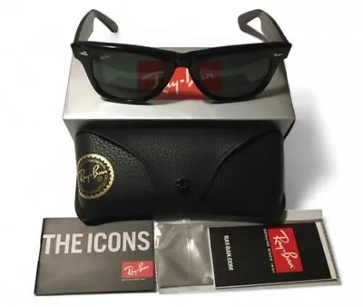 Ray-Ban Wayfarer Classic Men RB2140 Black Frame Green FREE SHIPPIN G!!!!   • $65.95